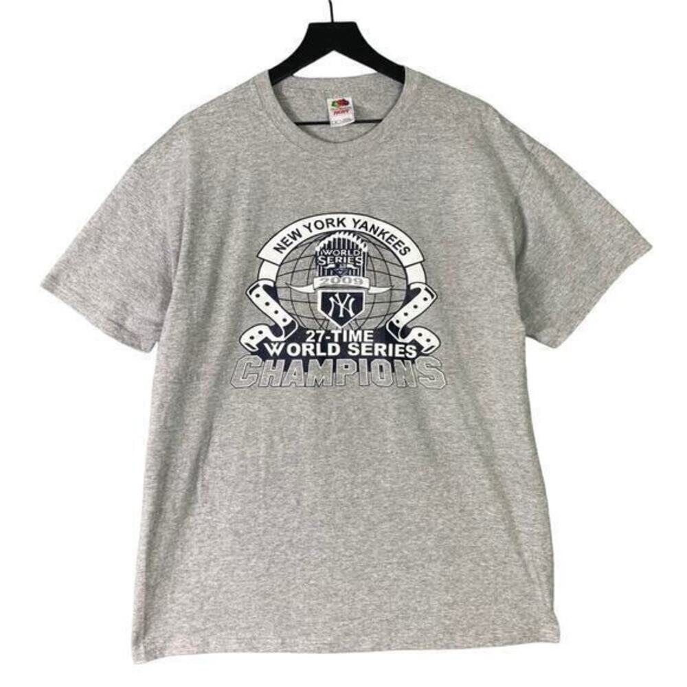 New York‎ Yankees 2009 World Series Champions Gray Graphic T-Shirt XL MLB Tee